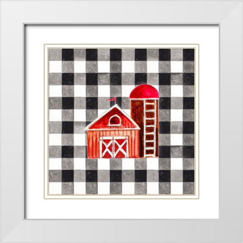 Fun Farm Icon I White Modern Wood Framed Art Print with Double Matting by Gaynor, Janice