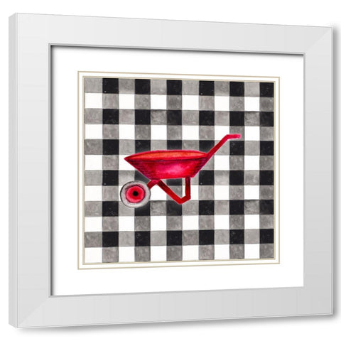 Fun Farm Icon VI White Modern Wood Framed Art Print with Double Matting by Gaynor, Janice