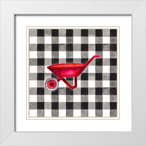 Fun Farm Icon VI White Modern Wood Framed Art Print with Double Matting by Gaynor, Janice