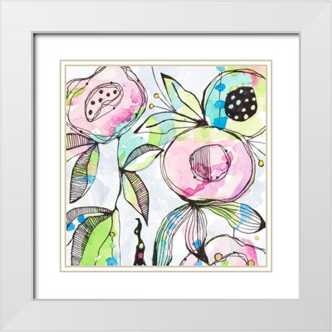 Blooming Summer White Modern Wood Framed Art Print with Double Matting by Krinlox