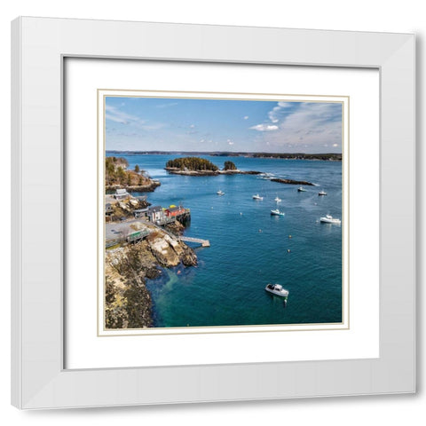 Beautiful Aerial Coast III White Modern Wood Framed Art Print with Double Matting by Veilleux, Jason