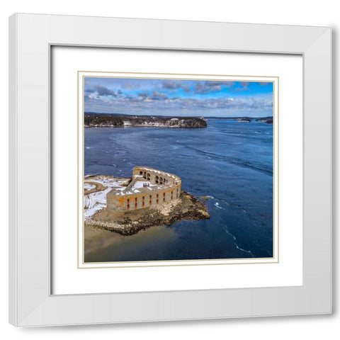 Aerial Fort White Modern Wood Framed Art Print with Double Matting by Veilleux, Jason