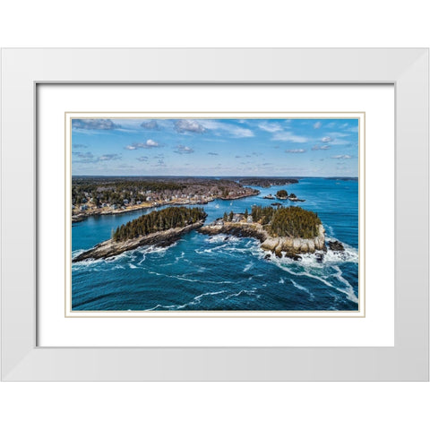 Aerial Islands White Modern Wood Framed Art Print with Double Matting by Veilleux, Jason