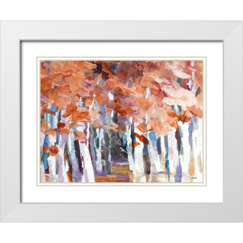 Autumn Rhythm White Modern Wood Framed Art Print with Double Matting by Loreth, Lanie