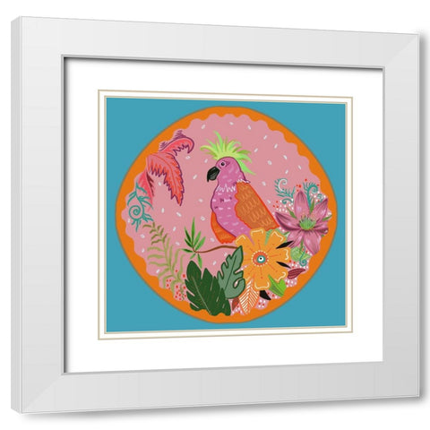Cockatoo White Modern Wood Framed Art Print with Double Matting by Del Sol, Ani