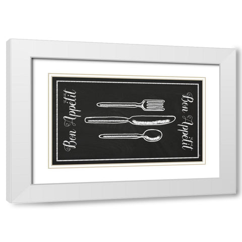 Bon Appetit White Modern Wood Framed Art Print with Double Matting by Metz, Andi