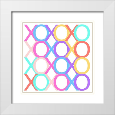 XOXO White Modern Wood Framed Art Print with Double Matting by SD Graphics Studio