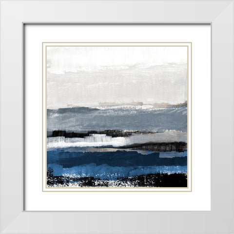 Polite Blue Journey White Modern Wood Framed Art Print with Double Matting by Loreth, Lanie