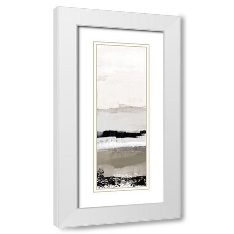 Polite Neutral Journey Panel I White Modern Wood Framed Art Print with Double Matting by Loreth, Lanie