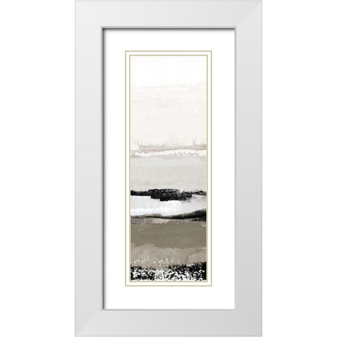 Polite Neutral Journey Panel II White Modern Wood Framed Art Print with Double Matting by Loreth, Lanie