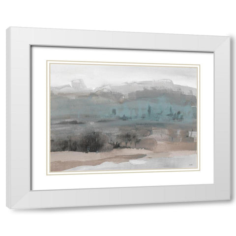 Blue Mountain Lake White Modern Wood Framed Art Print with Double Matting by Loreth, Lanie