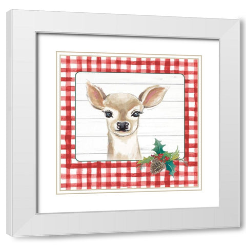 Red Plaid Woodland II White Modern Wood Framed Art Print with Double Matting by Pinto, Patricia