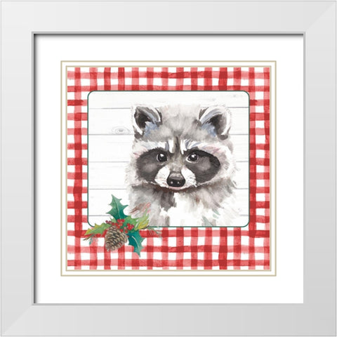 Red Plaid Woodland III White Modern Wood Framed Art Print with Double Matting by Pinto, Patricia