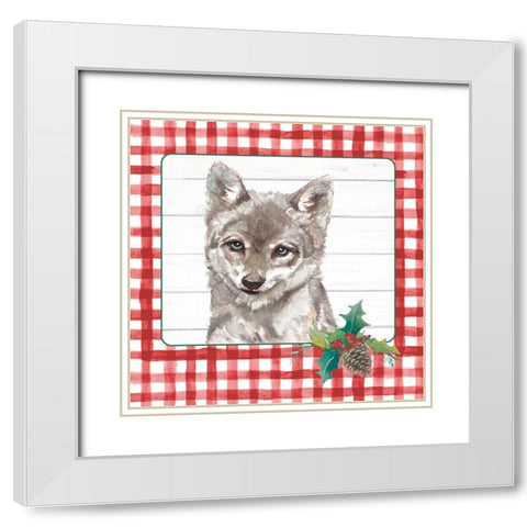 Red Plaid Woodland IV White Modern Wood Framed Art Print with Double Matting by Pinto, Patricia