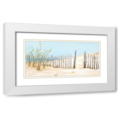Beach Fence White Modern Wood Framed Art Print with Double Matting by Pinto, Patricia