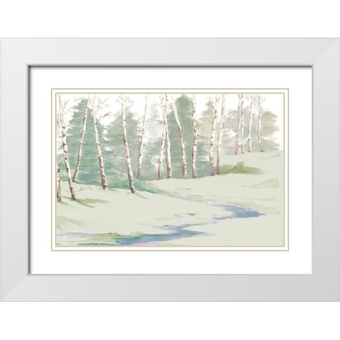 Winter Landscape White Modern Wood Framed Art Print with Double Matting by Pinto, Patricia