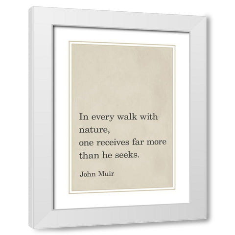 Every Walk With Nature White Modern Wood Framed Art Print with Double Matting by SD Graphics Studio