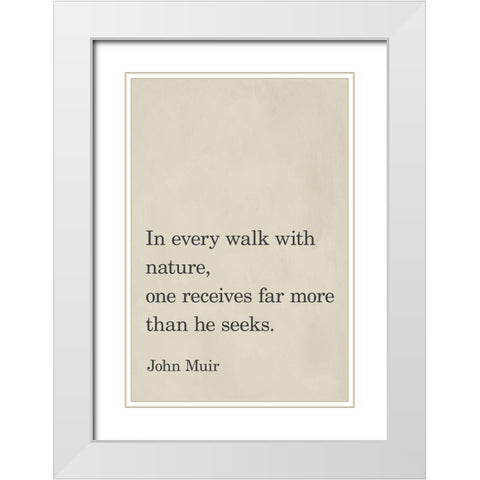 Every Walk With Nature White Modern Wood Framed Art Print with Double Matting by SD Graphics Studio