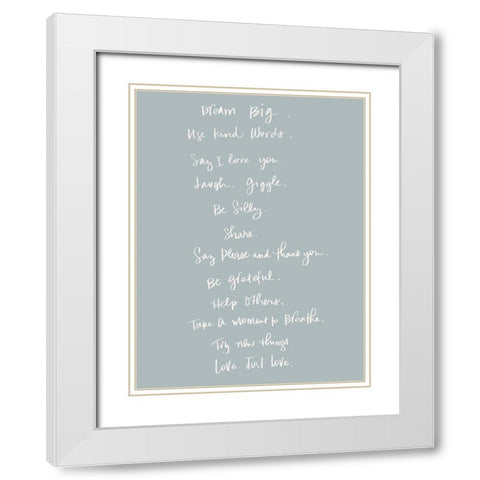 Dream Big White Modern Wood Framed Art Print with Double Matting by SD Graphics Studio