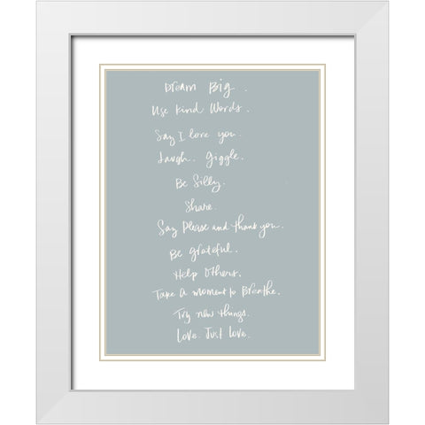 Dream Big White Modern Wood Framed Art Print with Double Matting by SD Graphics Studio