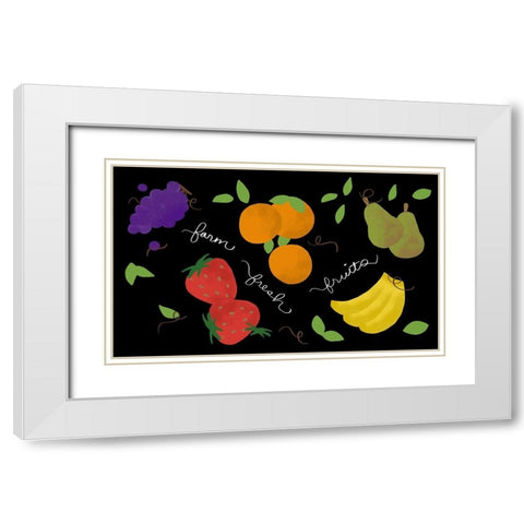 Fresh Fruit White Modern Wood Framed Art Print with Double Matting by Quach, Anna