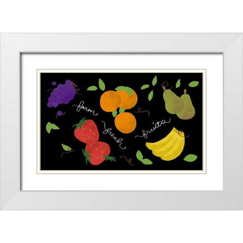 Fresh Fruit White Modern Wood Framed Art Print with Double Matting by Quach, Anna