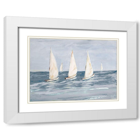 Sailing Calm Waters  II White Modern Wood Framed Art Print with Double Matting by DeRice, Julie