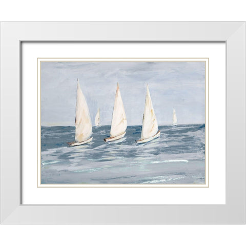 Sailing Calm Waters  II White Modern Wood Framed Art Print with Double Matting by DeRice, Julie