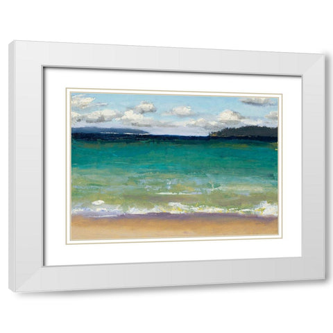 Caribbean Beaches White Modern Wood Framed Art Print with Double Matting by Green, Jenny