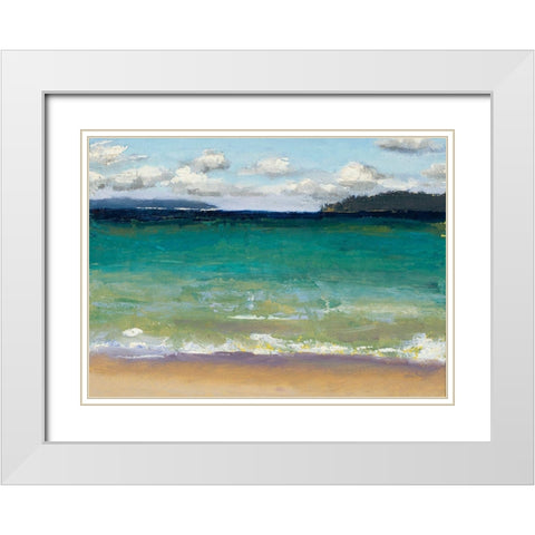 Caribbean Beaches White Modern Wood Framed Art Print with Double Matting by Green, Jenny