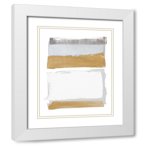 World of Golden Gray White Modern Wood Framed Art Print with Double Matting by Loreth, Lanie