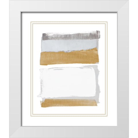 World of Golden Gray White Modern Wood Framed Art Print with Double Matting by Loreth, Lanie