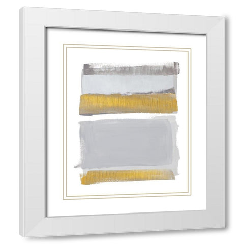 World of Golden Gray White Modern Wood Framed Art Print with Double Matting by Loreth, Lanie