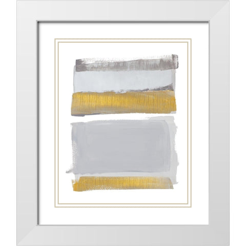 World of Golden Gray White Modern Wood Framed Art Print with Double Matting by Loreth, Lanie