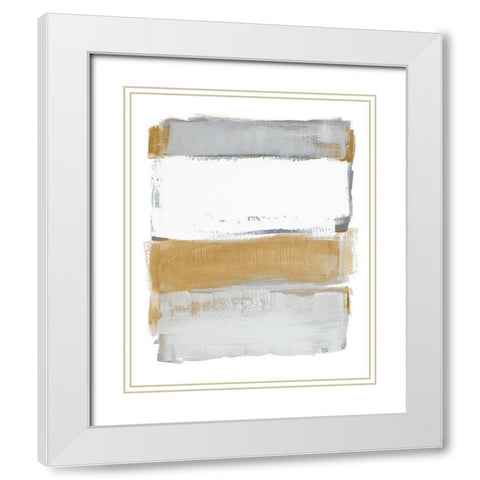 Shades of Golden Gray White Modern Wood Framed Art Print with Double Matting by Loreth, Lanie