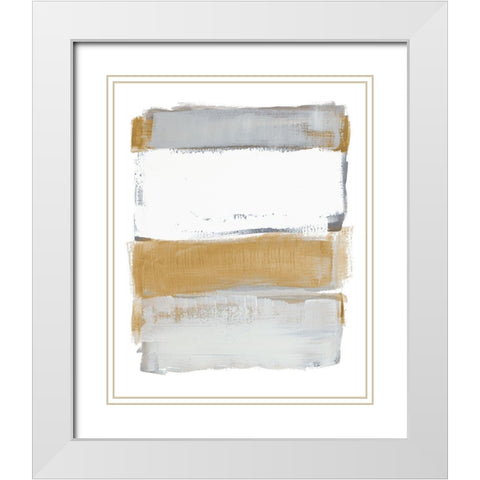 Shades of Golden Gray White Modern Wood Framed Art Print with Double Matting by Loreth, Lanie