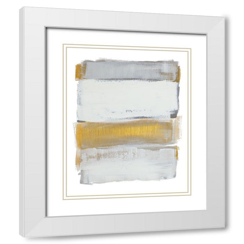Shades of Golden Gray White Modern Wood Framed Art Print with Double Matting by Loreth, Lanie