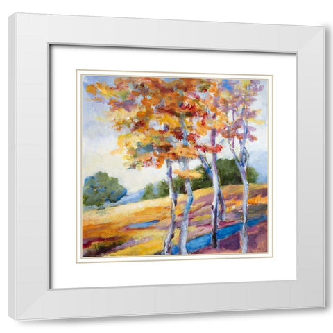 Briskly Autumn White Modern Wood Framed Art Print with Double Matting by Loreth, Lanie