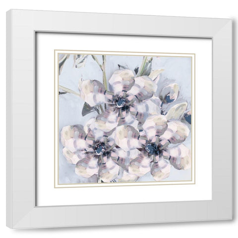 Bunched Flowers I White Modern Wood Framed Art Print with Double Matting by French-Roussia, Heather A.