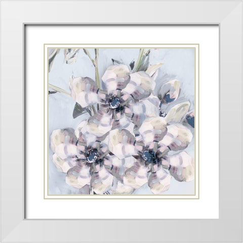 Bunched Flowers I White Modern Wood Framed Art Print with Double Matting by French-Roussia, Heather A.