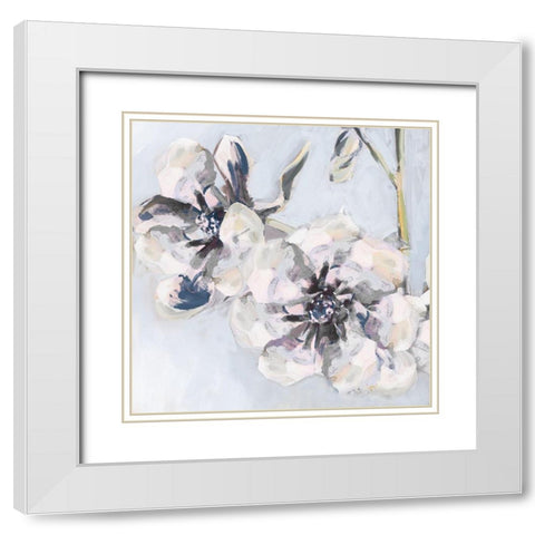 Bunched Flowers II White Modern Wood Framed Art Print with Double Matting by French-Roussia, Heather A.