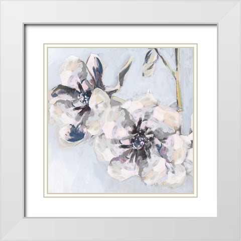 Bunched Flowers II White Modern Wood Framed Art Print with Double Matting by French-Roussia, Heather A.