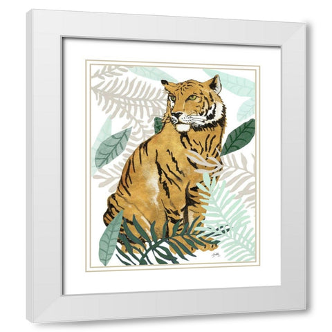 Jungle Tiger II White Modern Wood Framed Art Print with Double Matting by Medley, Elizabeth