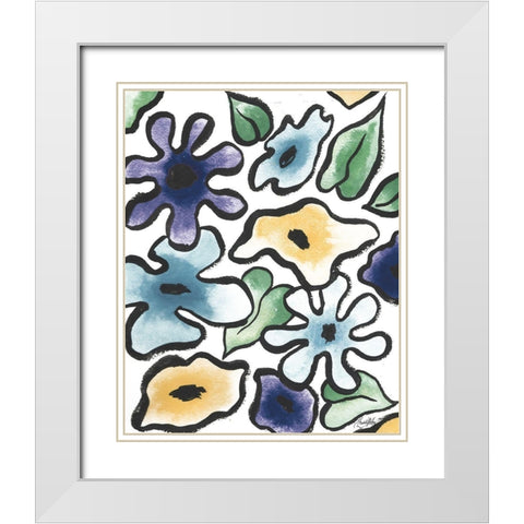 Lavender Flower Burst I White Modern Wood Framed Art Print with Double Matting by Medley, Elizabeth