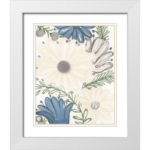 Hidden Floral I White Modern Wood Framed Art Print with Double Matting by Medley, Elizabeth