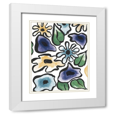 Lavender Flower Burst II White Modern Wood Framed Art Print with Double Matting by Medley, Elizabeth