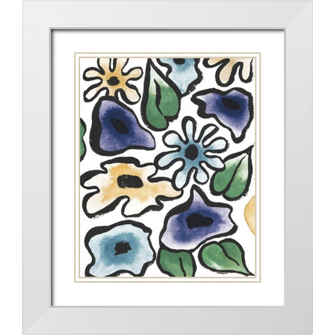 Lavender Flower Burst II White Modern Wood Framed Art Print with Double Matting by Medley, Elizabeth