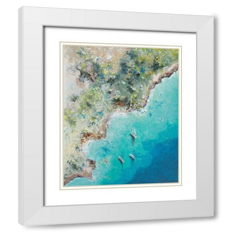 Playa Escondida from Above White Modern Wood Framed Art Print with Double Matting by Pinto, Patricia