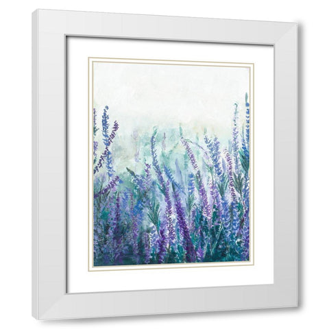 Lavender Garden I White Modern Wood Framed Art Print with Double Matting by Pinto, Patricia