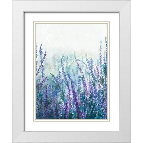 Lavender Garden I White Modern Wood Framed Art Print with Double Matting by Pinto, Patricia